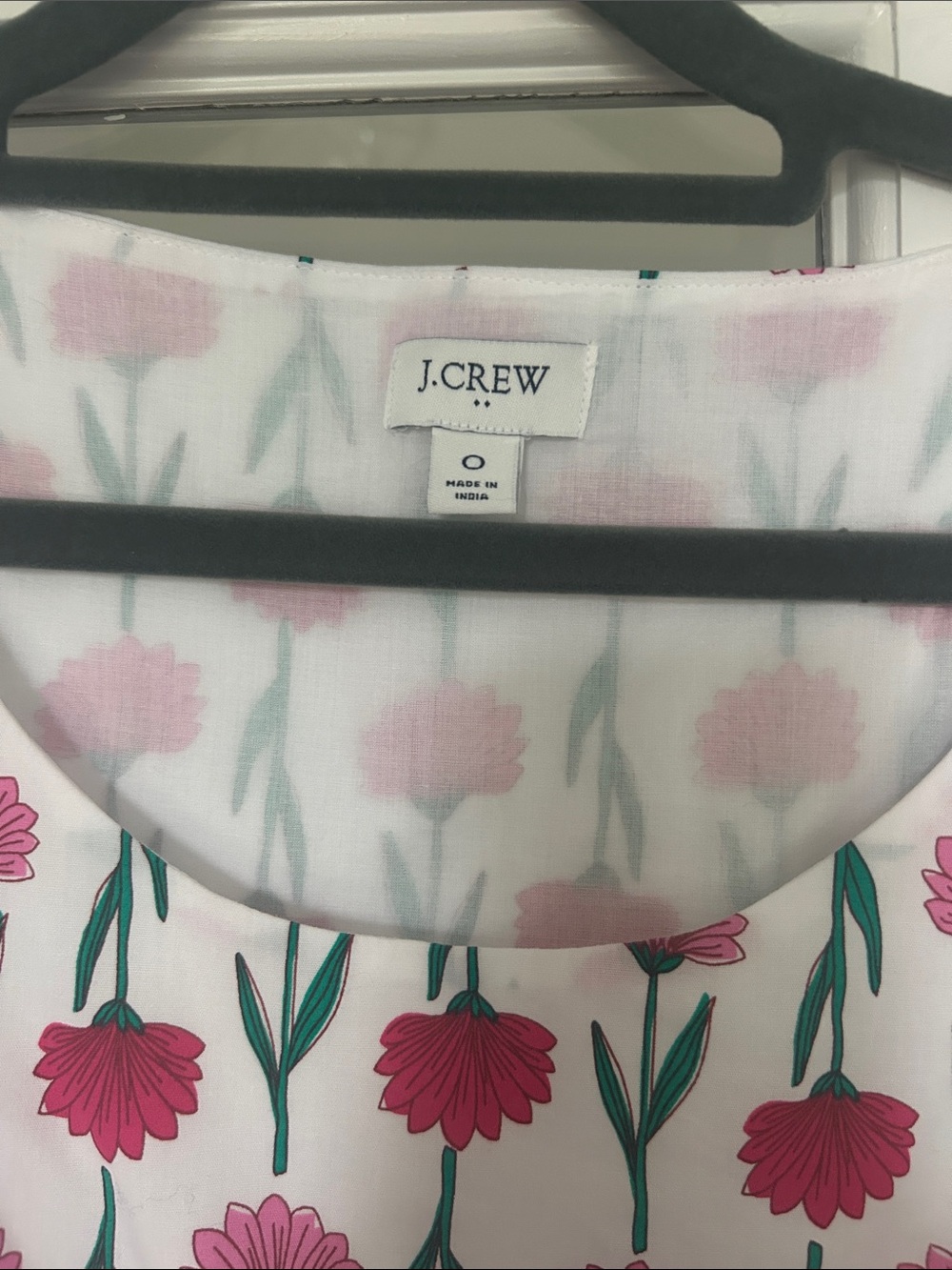 J. Crew White Maxi Dress with Pink Floral Pattern - Picture 2 of 6